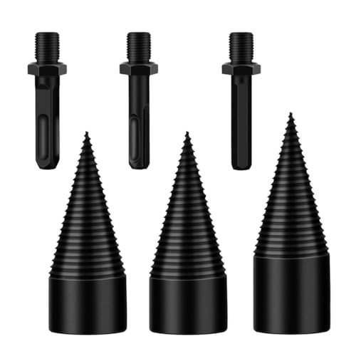HOMSFOU 3 Stück Teiliges Holzspaltkegel bohrer aus Beschichtet Anti rutsch design Kompatibel mit Akku bohrmaschinen Effizienter Holzspalter für Brennholz und Hartholz Schneller HOMSFOU 3 Stück Teiliges Holzspaltkegel bohrer aus Beschichtet Anti rutsch design Kompatibel mit Akku bohrmaschinen Effizienter Holzspalter für Brennholz und Hartholz Schneller von HOMSFOU