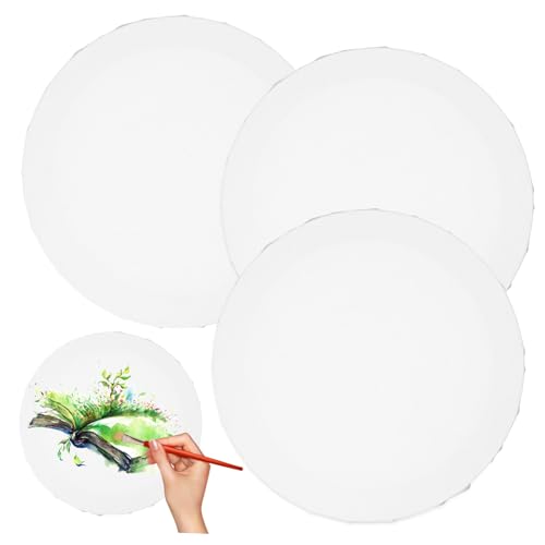 HOMSFOU 3 Stück Teiliges Rundes Leinwand Baumwolle leinen mischgewebe Langlebige DIY malplatten für Öl Acrylmalerei Vielseitige Runde Malbretter für Künstler und Bastler von HOMSFOU