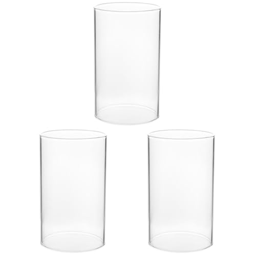 HOMSFOU 3 Stücke Für Säule Transparente Abdeckung Vase Home Hurrikane Kronleuchter Enden * cm Schornstein Buchse cm Lieferungen Schmelzende Zylindrische Ersatzzylinder Kerze Hochzeit von HOMSFOU