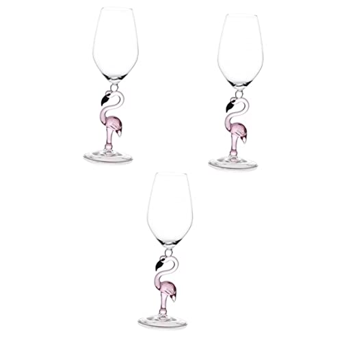 HOMSFOU 3 Stk Flamingo Weinglas Flamingo-weinglas Glas-flamingo-weingläser Kosmopolitischer Kelch Glas Weinglas Burgunderrotes Weinglas Coupé-becher Weinbehälter Einzigartig Tasse Braut von HOMSFOU