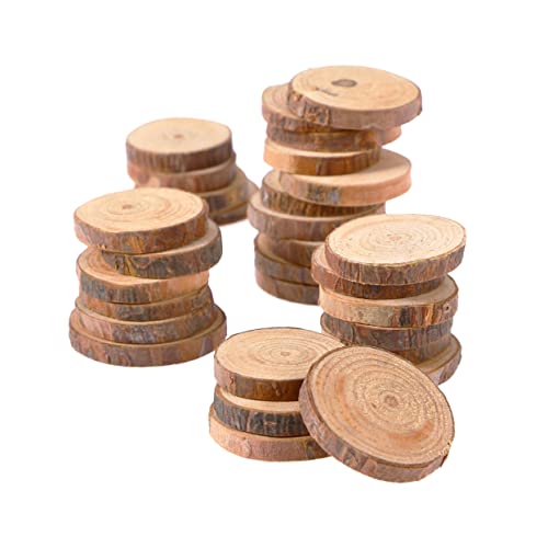 HOMSFOU 30 Stück Diy Holzscheiben für Handwerk Hochzeitsdekoration Natürliche Holzscheiben mit Rinde Unbehandelt Bastelprojekte und Mittelstücke von HOMSFOU