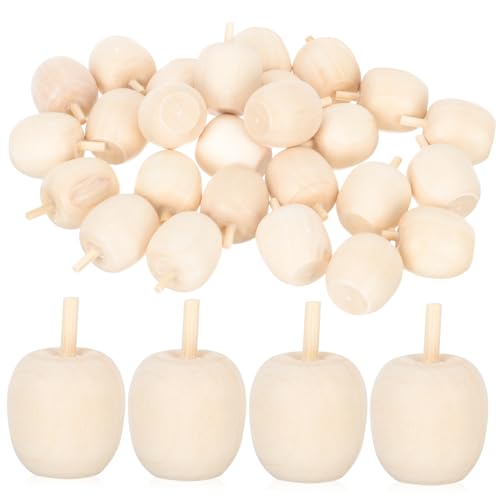HOMSFOU 30 Stück Fruchtschmuck aus Holz Form Handwerk Baum Apfel basteln ungefärbte Holzfrucht Obst basteln selber machen DIY unbemalte Früchte zum Basteln malen Obstmodelle hölzern von HOMSFOU