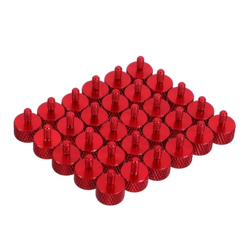 HOMSFOU 30 Stück Teiliges Computer Gehäuse Schrauben Handgedrehte Gerändelte Daumenschrauben aus Aluminiumlegierung Einfache Montage Stabile Befestigung für Pc Server-gehäuse Weinrot von HOMSFOU