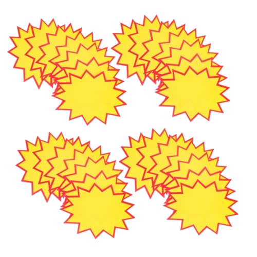 HOMSFOU 300 Stück Star Burst Verkaufsschilder Leere Preisschilder mit Auffälligem Explosionsmuster Beschreibbare Etiketten für Einzelhandel Events und Kleine Unternehmen von HOMSFOU