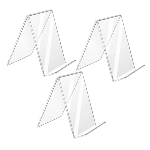HOMSFOU 3Stücke Transparente Buchständer aus Acryl Klappbare Buchstützen für Schreibtisch für Alben Vielseitig Einsetzbar und Geschäften von HOMSFOU