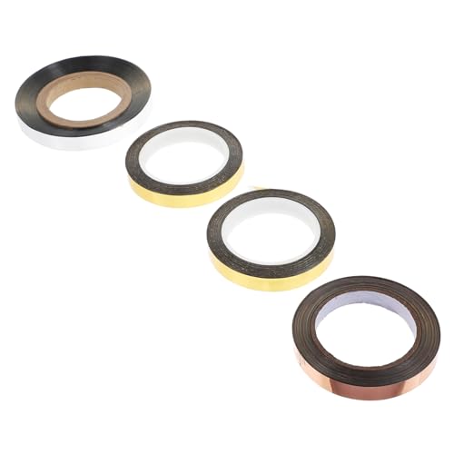 HOMSFOU 4 Rollen Spiegel Deko Klebeband Gold Silber Champagner Klare Reflektierende Oberfläche Glatte Spiegelbänder für Party Hochzeit und Wohnungsdekoration von HOMSFOU