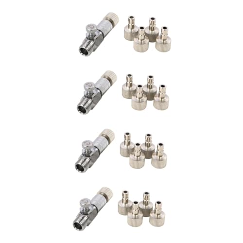 HOMSFOU 4 Sätze Airbrush Schnelltrennkupplung Set Verstellbare Düsentechnologie mit Druckregler für Airbrush Kompatibel mit Meisten Kompressoren und Schläuchen Langlebiges Material HOMSFOU 4 Sätze Airbrush Schnelltrennkupplung Set Verstellbare Düsentechnologie mit Druckregler für Airbrush Kompatibel mit Meisten Kompressoren und Schläuchen Langlebiges Material von HOMSFOU
