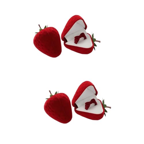 HOMSFOU 4 Sets Ringbox Erdbeerring Erdbeerhalter Ringträger Ringhalter Vitrine Schmuckvitrine Ringvitrine Ringe Erdbeeren Schmuckkästchen Süßes Geschenk Beflockung HOMSFOU 4 Sets Ringbox Erdbeerring Erdbeerhalter Ringträger Ringhalter Vitrine Schmuckvitrine Ringvitrine Ringe Erdbeeren Schmuckkästchen Süßes Geschenk Beflockung von HOMSFOU