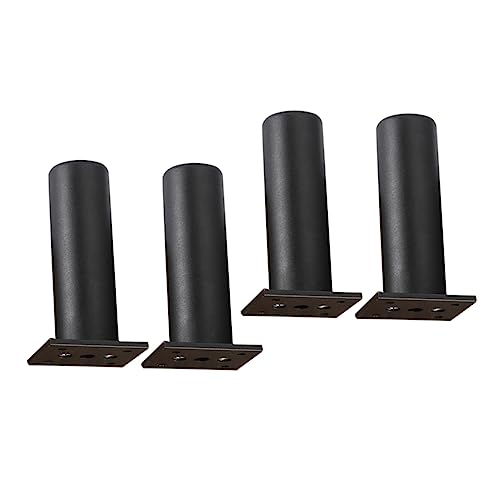 HOMSFOU 4 Stück Aluminiumlegierung Möbelbeine Teiliges Set Verstellbare Sofa und Stuhlbeine mit Montageplatten für Schränke und DIY Möbel Schwarz von HOMSFOU