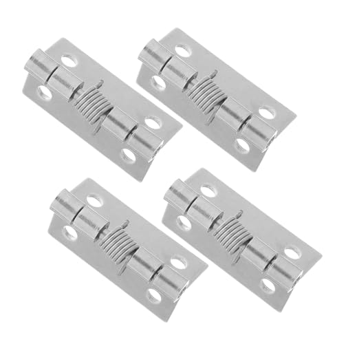 HOMSFOU 4 Stück Edelstahlfederscharniere Verstecktes Scharnier aus Edelstahl Schrankmöbelscharniere Federscharnier Türschließer selbstschließende Scharniere Rostfreier Stahl Silber von HOMSFOU