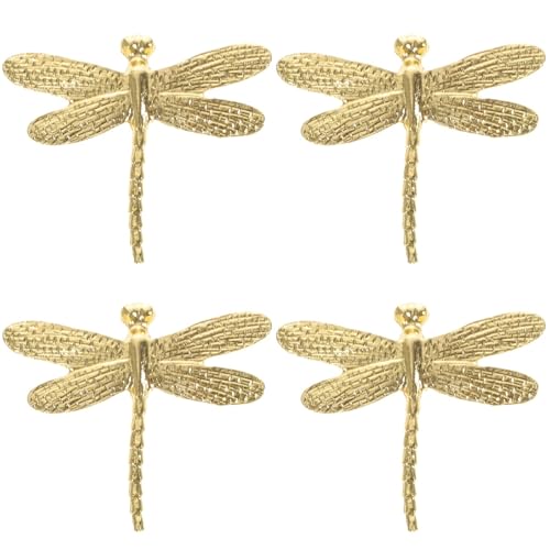 HOMSFOU 4 Stück Libelle Ornament Aus Messing Bronzeskulpturen Und Statuen Miniatur-libellenmodell Feng-Shui-Statue Libellen- Feng-Shui-Figur Messingfigur Weinschrank Märchengarten von HOMSFOU