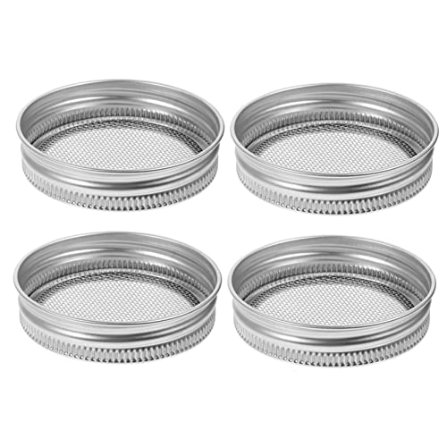 HOMSFOU 4 Stück Mason Jar Sprout Deckel Sprossen-set Sprießende Schirmdeckel Sprossenmacher Keimdeckel Für Einmachgläser Sprossenglas Mesh-deckel Konserven Gittergewebe Rostfreier Stahl von HOMSFOU