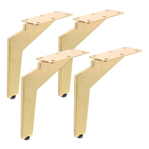 HOMSFOU 4 Stück Möbelfüße Gold Schwerlast Tischbeine Verstellbare Sofabeine mit Rutschfesten Pads Moderne Möbelbeine für Couch Sideboard Kommode Tv-Schrank von HOMSFOU