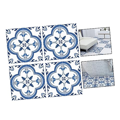 HOMSFOU 4 Stück Portugal Stil Aufkleber Wasserdichte Bodensticker für Wohnzimmer und Badezimmer Selbstklebend für Küche und Wanddeko von HOMSFOU