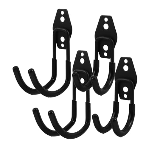 HOMSFOU 4 Stück Schwere Metall-wandhaken Rutschfester Beschichtung Robuste Garage Aufbewahrungshaken Hohe Tragkraft für Leiter Fahrrad Gartengeräte Langlebige Schwarze Organizer-halterung HOMSFOU 4 Stück Schwere Metall-wandhaken Rutschfester Beschichtung Robuste Garage Aufbewahrungshaken Hohe Tragkraft für Leiter Fahrrad Gartengeräte Langlebige Schwarze Organizer-halterung von HOMSFOU