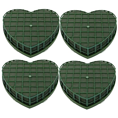 HOMSFOU Herzförmiger Blumenschlamm Mit Saugnapf Für Hochzeiten 4 Stück Blumenarrangement Zubehör Wasserabsorbierend Für Frische Blumen Und Selbstgemacht Dekorationen Für von HOMSFOU