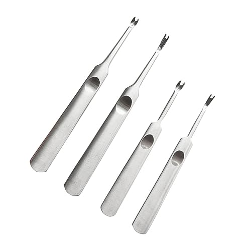 HOMSFOU 4stücke Schnitzwerkzeuge Aus Edelstahl Lederschnitzwerkzeuge Mit u Und V-förmigen Nährillern Bastelwerkzeug Zum Lederschnitzen Schälwerkzeuge Für Leder von HOMSFOU