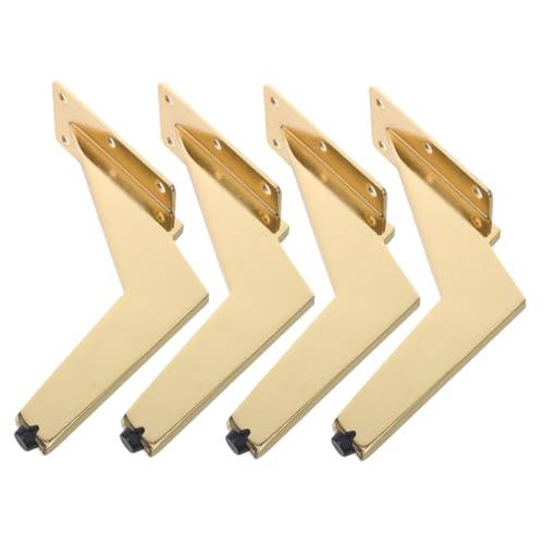 HOMSFOU 4 Stück Teiliges Metall Möbelfüße Höhe Gold Stabile Seitliche Montage rutschfest und Kratzfest Verstellbar für Sofa Tv-Schrank Beistelltisch Einfache DIY Installation von HOMSFOU
