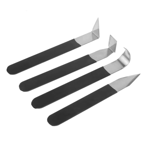 HOMSFOU 4stücke Schnitzmesser Für Skulptur Handwerkzeuge Edelstahl Carving Messer Mit Ledergriff Für Formen Schnitzen Modellieren Reparieren von HOMSFOU