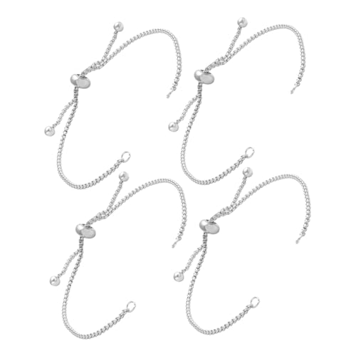 HOMSFOU 4 Stück Teiliges Verstellbares Armbandverlängerungsketten Metall mit Kugelenden Einstellbare Schiebekette für DIY Schmuckherstellung Komfortabler und Eleganter Schmuckverbinder von HOMSFOU