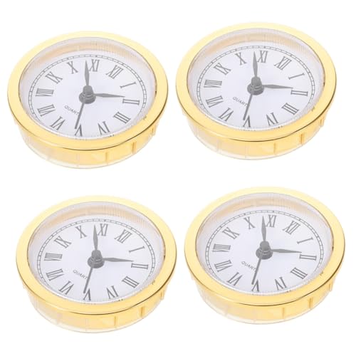 HOMSFOU 4 Stück Uhrwerk Ziffern Uhren Wanduhr Zahlen runder Uhrkopfeinsatz DIY Uhrkopfeinsatz Uhreinsatz Quarz-Zifferblatt Quarzuhr Uhrgerät Metall von HOMSFOU