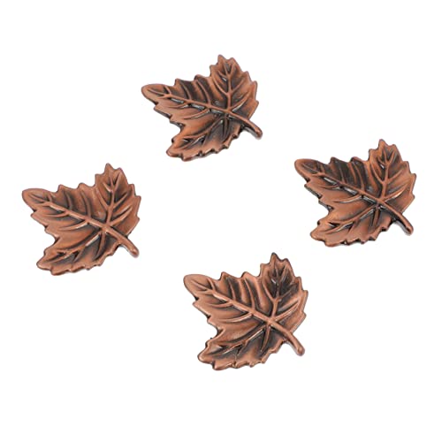 HOMSFOU 4 Stück Vintage Schrankgriffe Metallknöpfe Ahornblatt Design für Möbel und Kleiderschränke Einfache Installation und Geschenkidee für Einweihungsfeiern von HOMSFOU