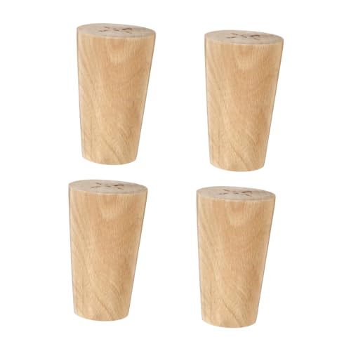 HOMSFOU 4 Stück Weiß Gedrechselte Holzbeine Möbelaufsteiger Couch Fuß Brötchen Sofa Für Runde Feste Beine Kommode Beine Runder Fester Beinersatz Tischfüße Aus Hartholz Hölzern von HOMSFOU