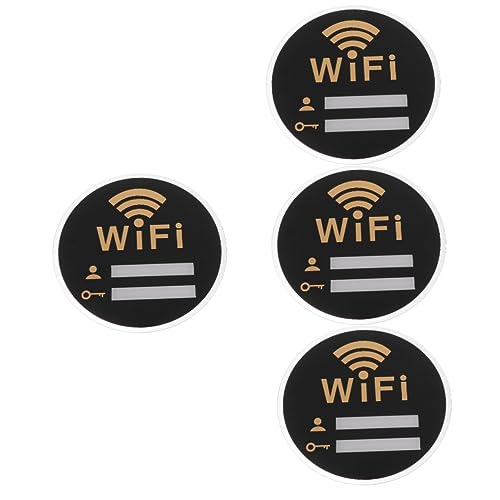 HOMSFOU 4 Stück Wlan Passwort Aufkleber Wlan-passwort-dekor Wlan-schild Für Unternehmen Embleme Zeichen Für Drahtlose Netzwerkabdeckung Wlan-passwort-board Logo Druckbar Gepäckablage W-lan von HOMSFOU