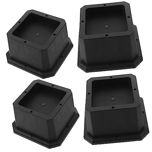 HOMSFOU 4 Stück Zunahme Spitze Bettaufzüge Erhöher Räder Zum Bewegen Von Möbeln Couch Lifter Schreibtisch-Riser-blöcke Klebrige Möbelpads Heber Verstellbare Betthöhe Erziehen Black Gummi von HOMSFOU