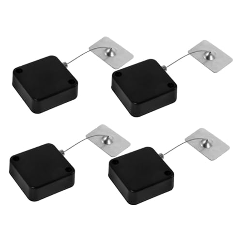 HOMSFOU 4 x einziehbare Anti-Diebstahl-Kabelschlossbox mit doppelseitigem Draht-Sicherheitsgurt für Einzelhandel-Displays, Gaming-Controller, TV-Fernbedienungen, Tablets und Elektronikschutz von HOMSFOU