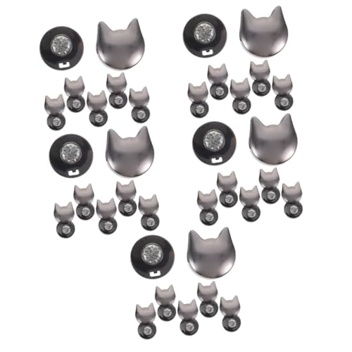 HOMSFOU 5 Sätze Katzenförmige Drehverschlüsse Zinklegierung Dekorative Taschenverschlüsse Für Handtaschen Langlebig Und Für Katzenliebhaber 6 Stück * 5 von HOMSFOU