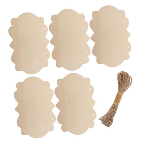 HOMSFOU 5 Stück Große Holzschilder Naturbelassene Hängende Holztafeln mit Juteseil Blanko DIY Holzschilder für Bemalung Gravur Tür Wanddeko Rustikaler Landhausstil HOMSFOU 5 Stück Große Holzschilder Naturbelassene Hängende Holztafeln mit Juteseil Blanko DIY Holzschilder für Bemalung Gravur Tür Wanddeko Rustikaler Landhausstil von HOMSFOU