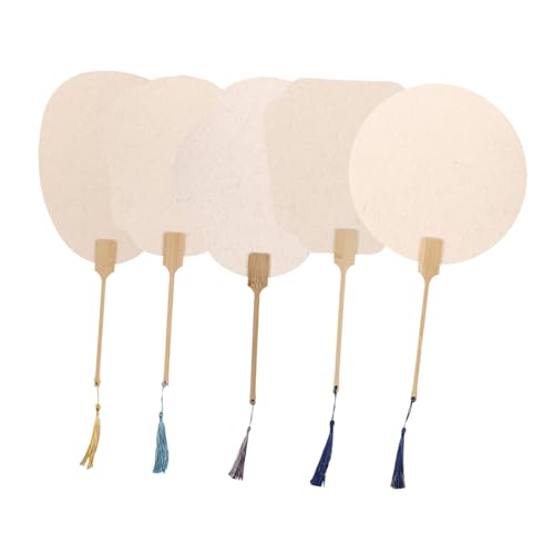 HOMSFOU 5 Stück Palastfächer Handbemalt Rund Blanko Fächerpapier Personalisierter Fächer Handfächer Aus Papier Dekorative USB Fächer Tragbare Malerei Handfächer Papierbasteln HOMSFOU 5 Stück Palastfächer Handbemalt Rund Blanko Fächerpapier Personalisierter Fächer Handfächer Aus Papier Dekorative USB Fächer Tragbare Malerei Handfächer Papierbasteln von HOMSFOU