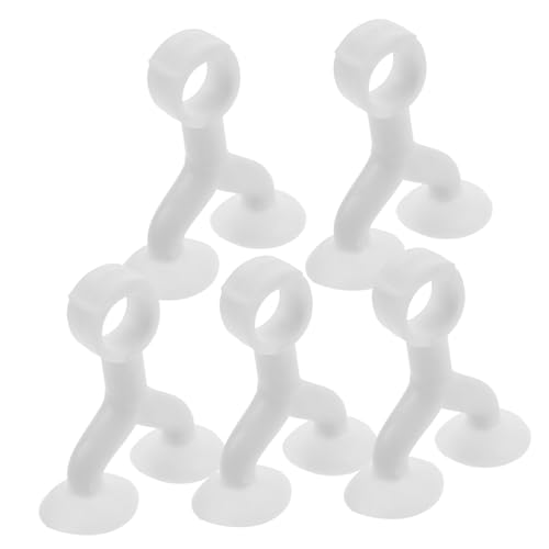 HOMSFOU 5 Stück Silikon Türstopper mit Doppel saugnapf Stoßfeste Türknauf wandschutzpolster kein Bohren für Bad Küche Wohnmobil Schützende Aufpralldämpfer von HOMSFOU