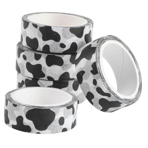 HOMSFOU 5 Stück Teiliges DIY Klebeband mit Kuhmuster Handlich Reißbar Stark Haftend Wiederverwendbar Geeignet für Scrapbooking Basteln und Wohnungsdekoration Premium Papier Leicht zu HOMSFOU 5 Stück Teiliges DIY Klebeband mit Kuhmuster Handlich Reißbar Stark Haftend Wiederverwendbar Geeignet für Scrapbooking Basteln und Wohnungsdekoration Premium Papier Leicht zu von HOMSFOU