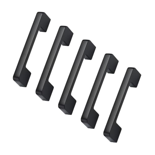 HOMSFOU 5 Stück Teiliges Schwarz Aluminiumlegierung Schubladengriffe Moderne Möbelgriffe für Schränke und Kleiderschränke Installieren Langlebig und Leicht HOMSFOU 5 Stück Teiliges Schwarz Aluminiumlegierung Schubladengriffe Moderne Möbelgriffe für Schränke und Kleiderschränke Installieren Langlebig und Leicht von HOMSFOU