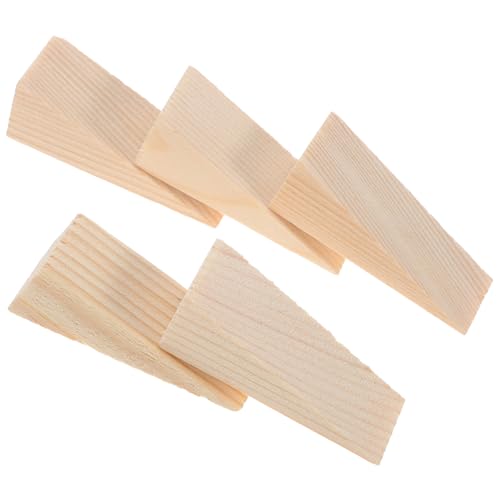 HOMSFOU 5 Stück Teiliges Türkeil aus Robustem Holz Schwer Belastbar Rutschfester Boden für Sicheren Halt als Türschutz für Schwere Haustüren Praktische Dreieckskeile für Zuhause und Büro von HOMSFOU