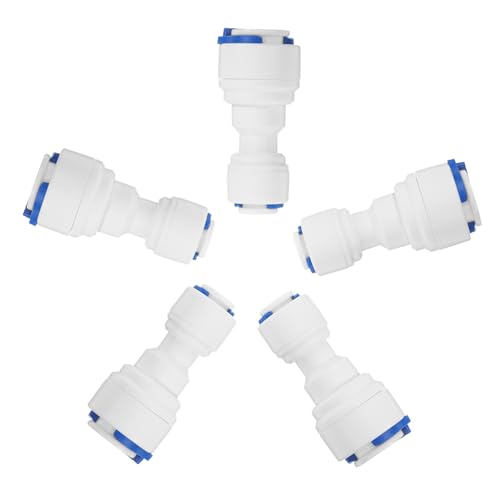 HOMSFOU 5 Stück Wasserfilter Schnellverbinder Gerade Push Tube Connector für Wasserreiniger Umkehrosmoseanlagen Trinkwassersysteme und Bewässerungssysteme von HOMSFOU