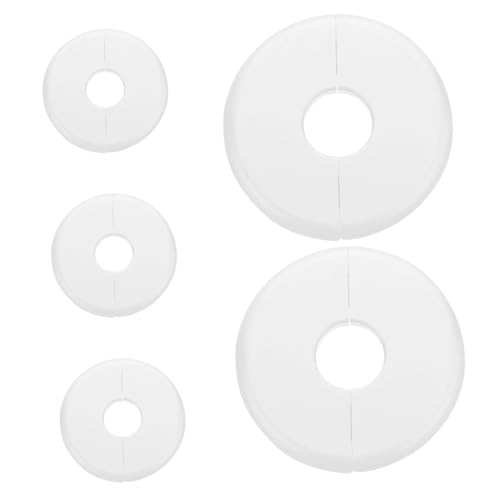 HOMSFOU 5 Stück selbstklebende Wandspaltflansch-Rohrabdeckungen, runde Rosettenplatten für Heizkörperloch, Wasserrohr, WC, Wandloch, dekorative Abdeckung für Boden- und Deckenrestaurierung von HOMSFOU