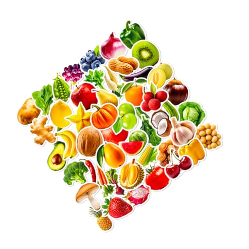 HOMSFOU 50 Blatt Obst- Und Gemüseaufkleber Montessori- Für Die Frühe Bildung Snack-Aufkleber Obst Handwerk Pflanzliche Abziehbilder Gartenaufkleber Obstaufkleber Für Pp HOMSFOU 50 Blatt Obst- Und Gemüseaufkleber Montessori- Für Die Frühe Bildung Snack-Aufkleber Obst Handwerk Pflanzliche Abziehbilder Gartenaufkleber Obstaufkleber Für Pp von HOMSFOU