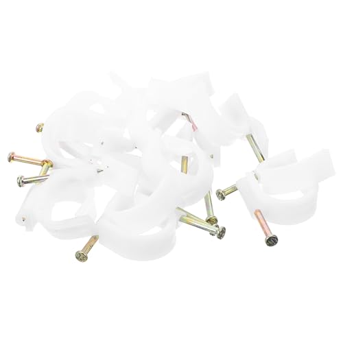 HOMSFOU 50 x Kabelclips für die Wandmontage, langlebiger PE-Kabelhalter für Ethernet- und TV-Kabel, Schnellspannklemmen-Design für einfache Installation und Organisation HOMSFOU 50 x Kabelclips für die Wandmontage, langlebiger PE-Kabelhalter für Ethernet- und TV-Kabel, Schnellspannklemmen-Design für einfache Installation und Organisation von HOMSFOU