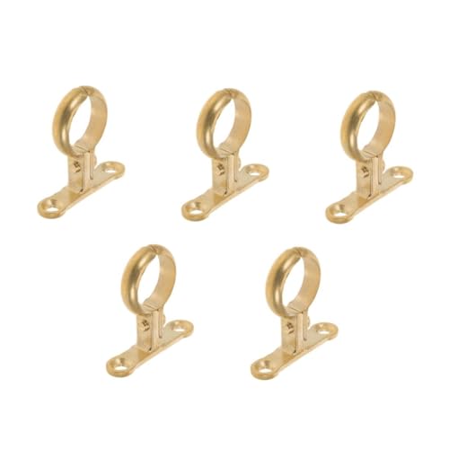 HOMSFOU 5St Pfeifenkarte Messing-Grohrschelle Druckfeste Rohrklemme Wandmontage Rohrhalter Wasserrohrklammer Messinggrohrschelle Gurthalterung Kabelklemme Halterung Spannrohrschelle Golden von HOMSFOU