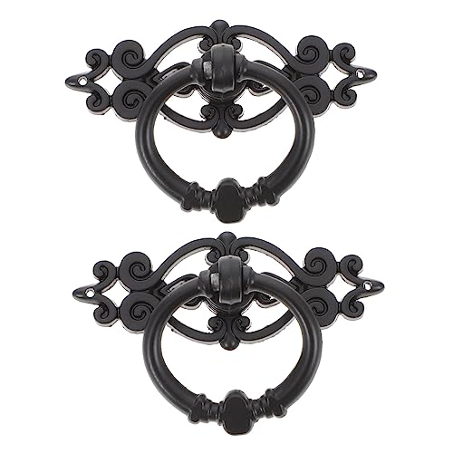 HOMSFOU 6 Stück Retro Schubladengriffe Antike Ring Möbelgriffe für Schränke Kommoden und Kleiderschränke Hochwertige Langlebige Hardware Schwarz für Stilvolle Inneneinrichtung von HOMSFOU