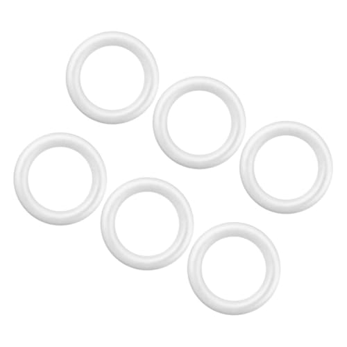 HOMSFOU 6stücke Weißer Schaumstoffringe Runde Bastelkranzformen Für Winterkranz-DIY-Kranz Hochzeitsdekoration Weihnachts-DIY-bastelarbeiten von HOMSFOU