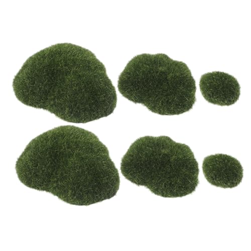 HOMSFOU 6stücke Moossteine Simuliert Für Miniaturlandschaft Garten Realistisch Künstlicher Moosstein Imitiertes Moosdekor Bastelmoos Zimmerpflanzen Dekoration Tischdeko von HOMSFOU