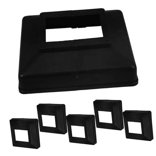 HOMSFOU 6 Stück Teiliges Vinyl zaunpfosten abdeckset Quadratische Split post basis Wetterfeste Kunststoff verkleidung Einfache Installation Passend für Geländer Deckpfosten von HOMSFOU