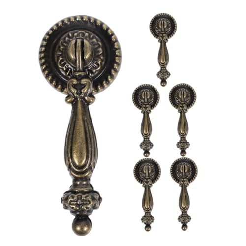 HOMSFOU 6 Stück Vintage Bronze Schrankknöpfe Single Hole Cabinet Knobs Einloch Möbelgriffe mit Schrauben Rustikale Schubladengriffe für Kommode Küchenschrank und Kleiderschrank Einfach zu von HOMSFOU