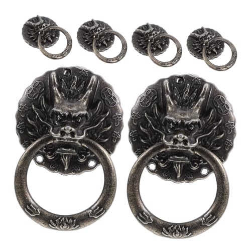 HOMSFOU 6 Stück Vintage Metall Schubladengriffe Retro Möbelgriffe mit Schrauben Antike Schrankgriffe für Küchenschränke Badmöbel Kommoden und Weinboxen Dekorative Retro Dragon Head Griffe von HOMSFOU