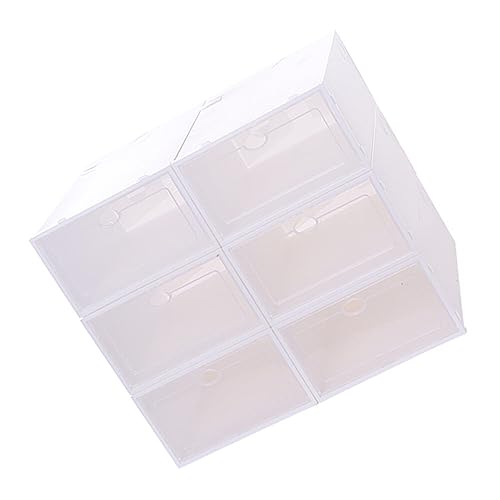 HOMSFOU 6-Teilige Box Aus Kunststoff Aufbewahrungsbox Aus Stoff Durchsichtige Schuhkartons Schuhkarton Transparenter Schuhkarton DIY-Schuhschubladen Behälter Präsentationsbox von HOMSFOU
