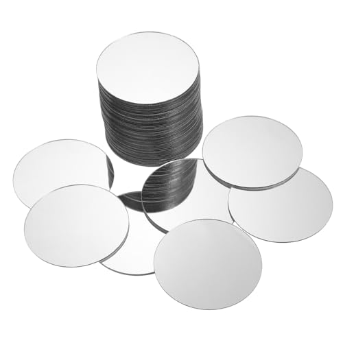 HOMSFOU 60 Stück Teiliges Kleine Runde Spiegelaufkleber Selbstklebend Acryl Silber für Bastelprojekte Wanddekoration DIY Mosaik spiegelfliesen Vielseitig Anwendbar Langlebig und von HOMSFOU